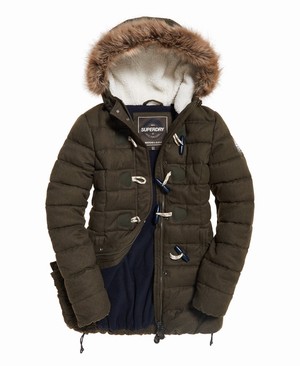 Superdry Tall Marl Toggle Puffle Női Kabát Zöld | ACZFK7236